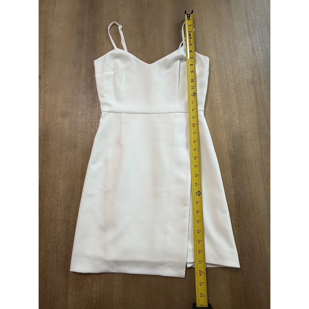 French Connection Whisper White Faux Wrap Mini Dress Size 2 Spaghetti Strap - Picture 5 of 10